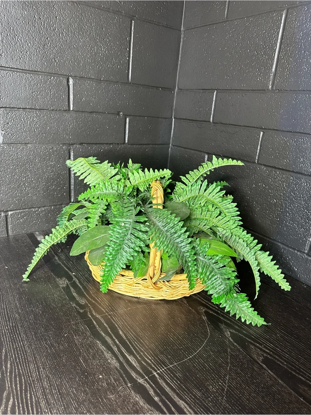 Faux Green Decorative Fern Basket - Home Accents